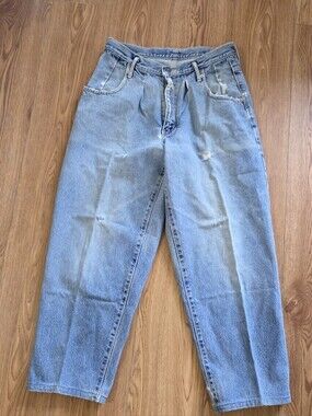 Vintage 90s Edwin French Baggy Jeans | Light Wash High Waisted | 28" x 24" distr